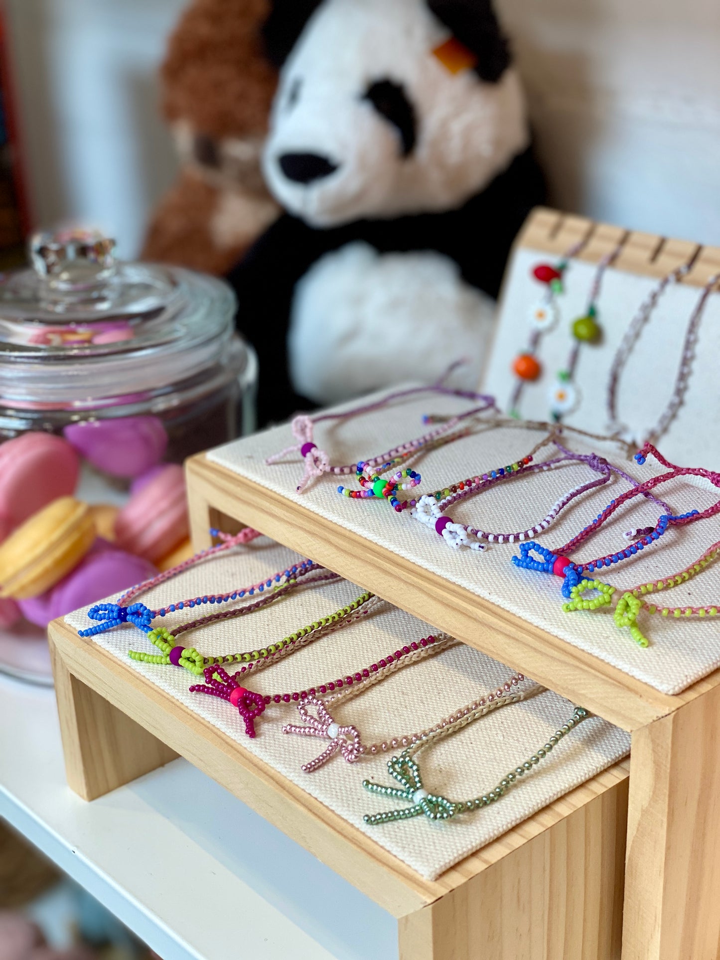 HAND BEADED BOW BRACELET