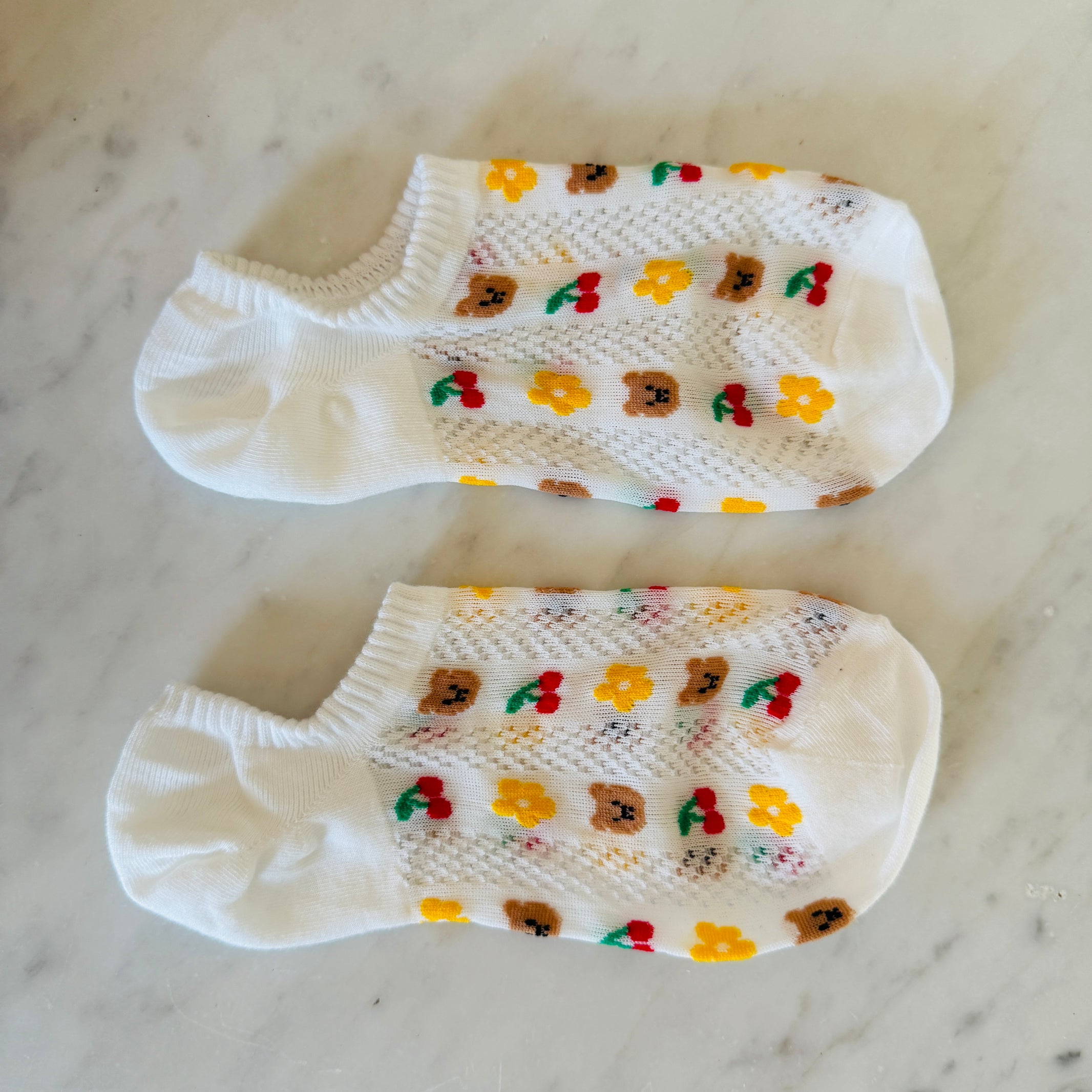 NO SHOW PIQUE EMOJI SOCKS - Little-ish