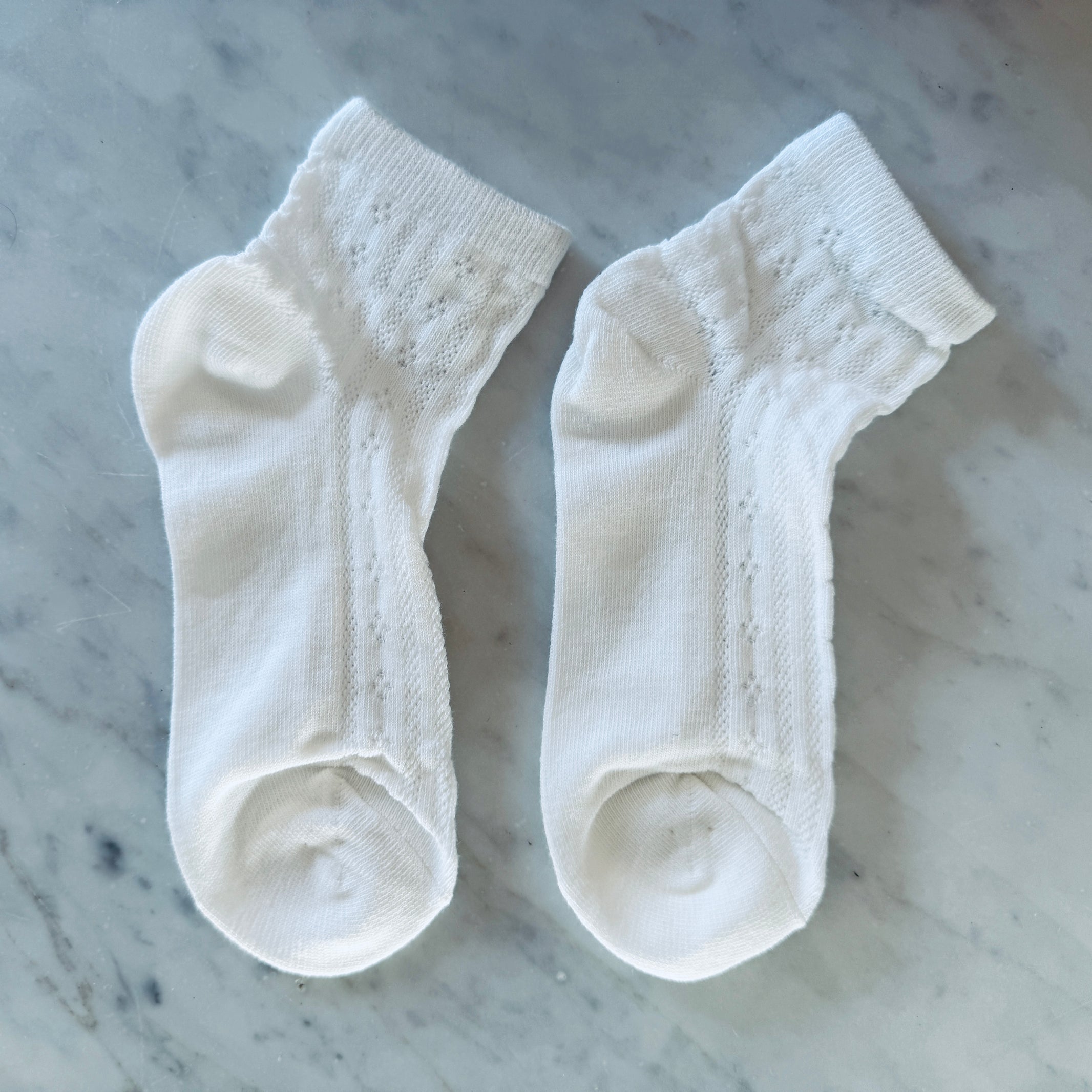 WHITE POINTELLE SOCKS - Little-ish