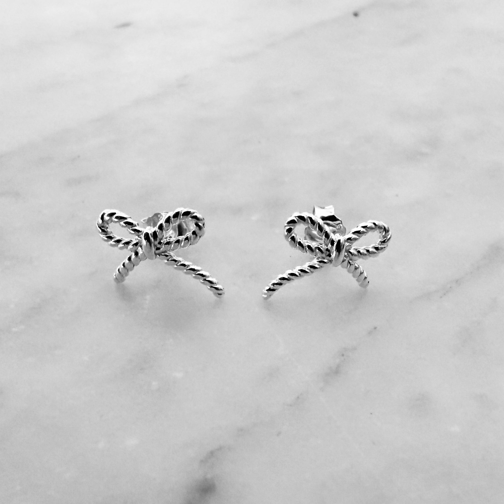 STERLING SILVER BOW STUD EARRINGS - Little-ish