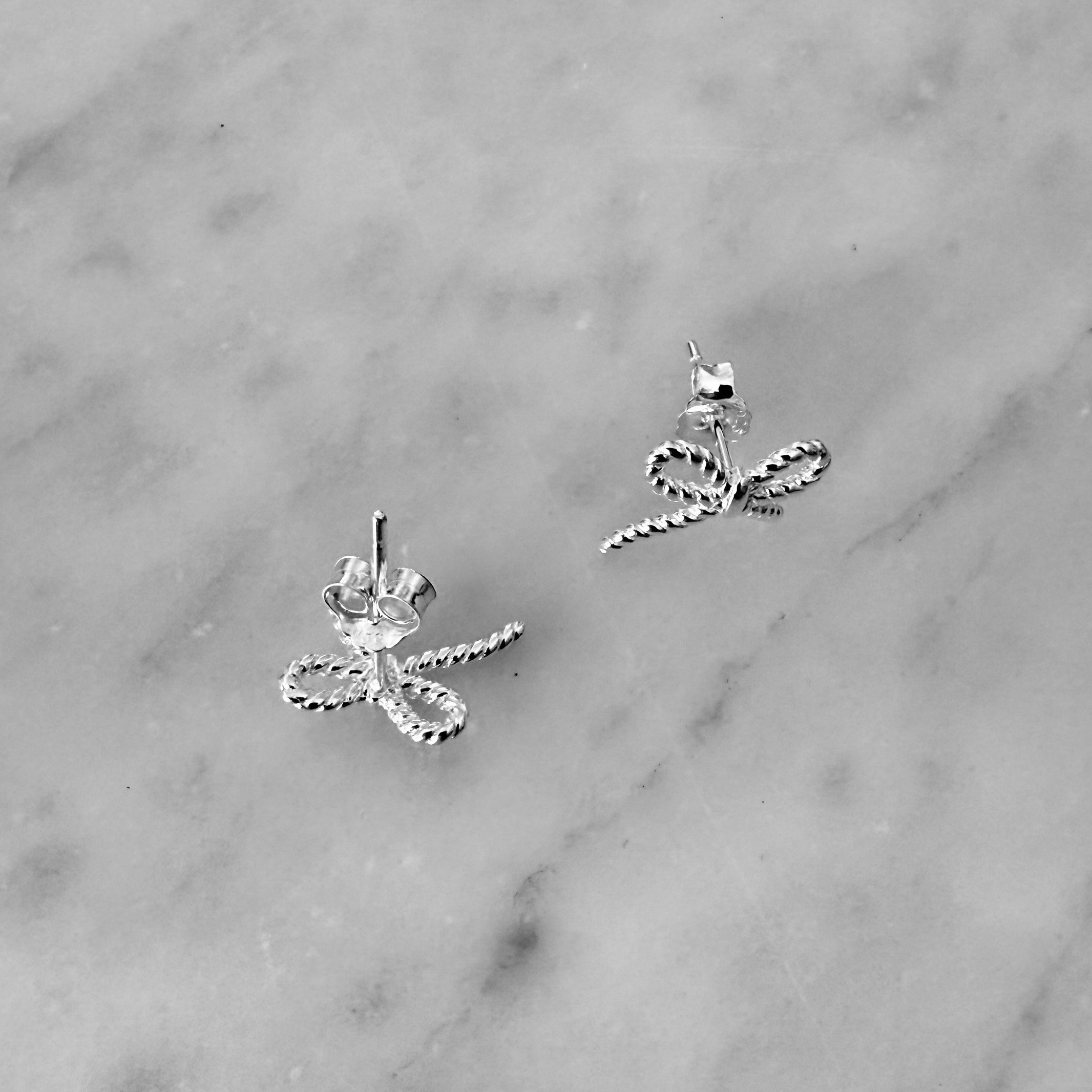 STERLING SILVER BOW STUD EARRINGS - Little-ish