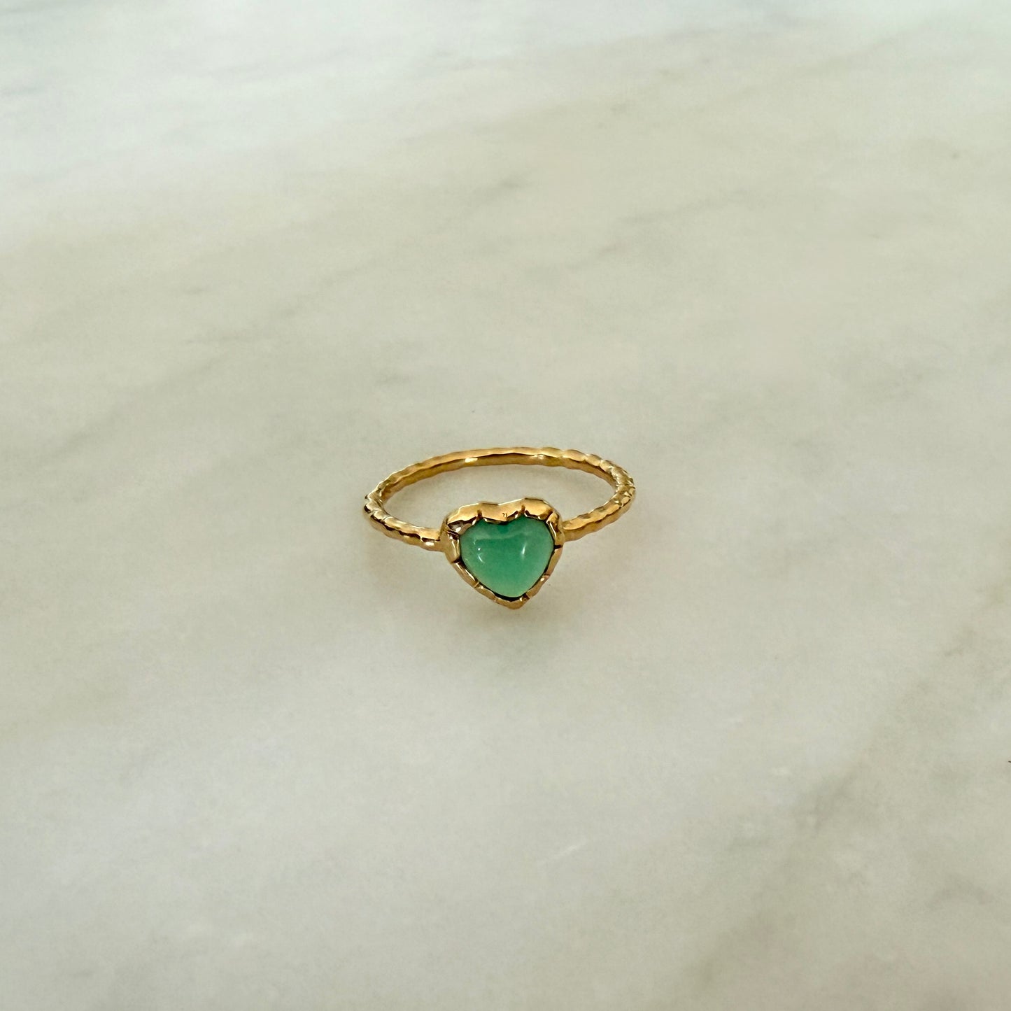 GREEN ONYX HEART RING