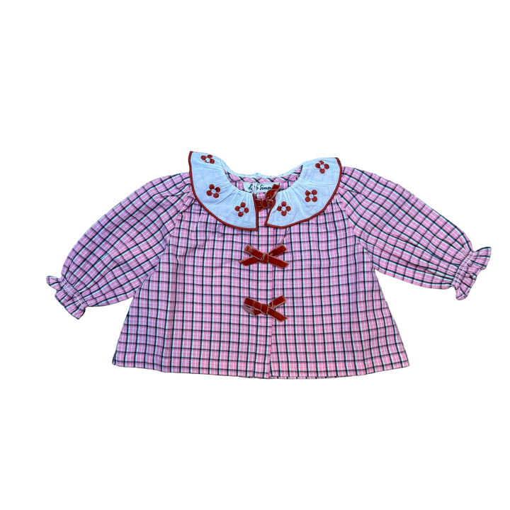 MYRTILLE PINK CHECK BABY BLOUSE