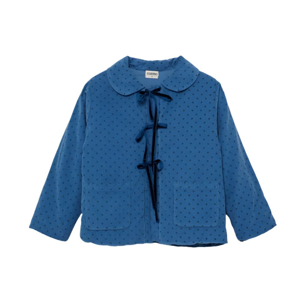 LEILA VELOR FLAKES JACKET - BLUE - Little-ish