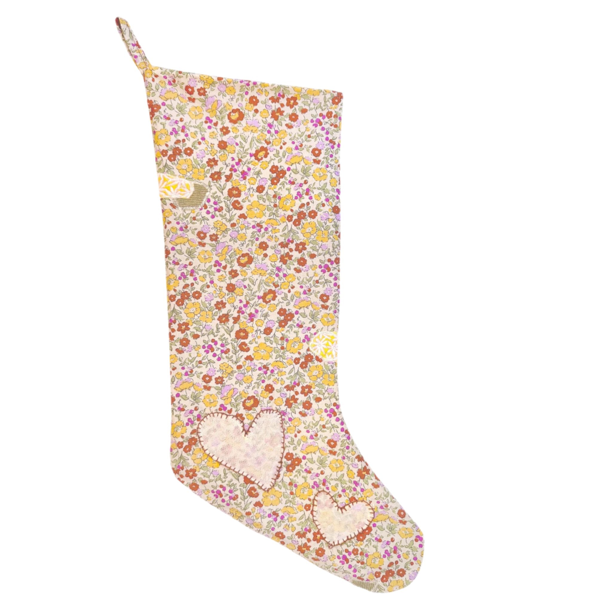 HEIRLOOM CHRISTMAS STOCKING - LIBERTY HARVEST HEARTS - Little-ish
