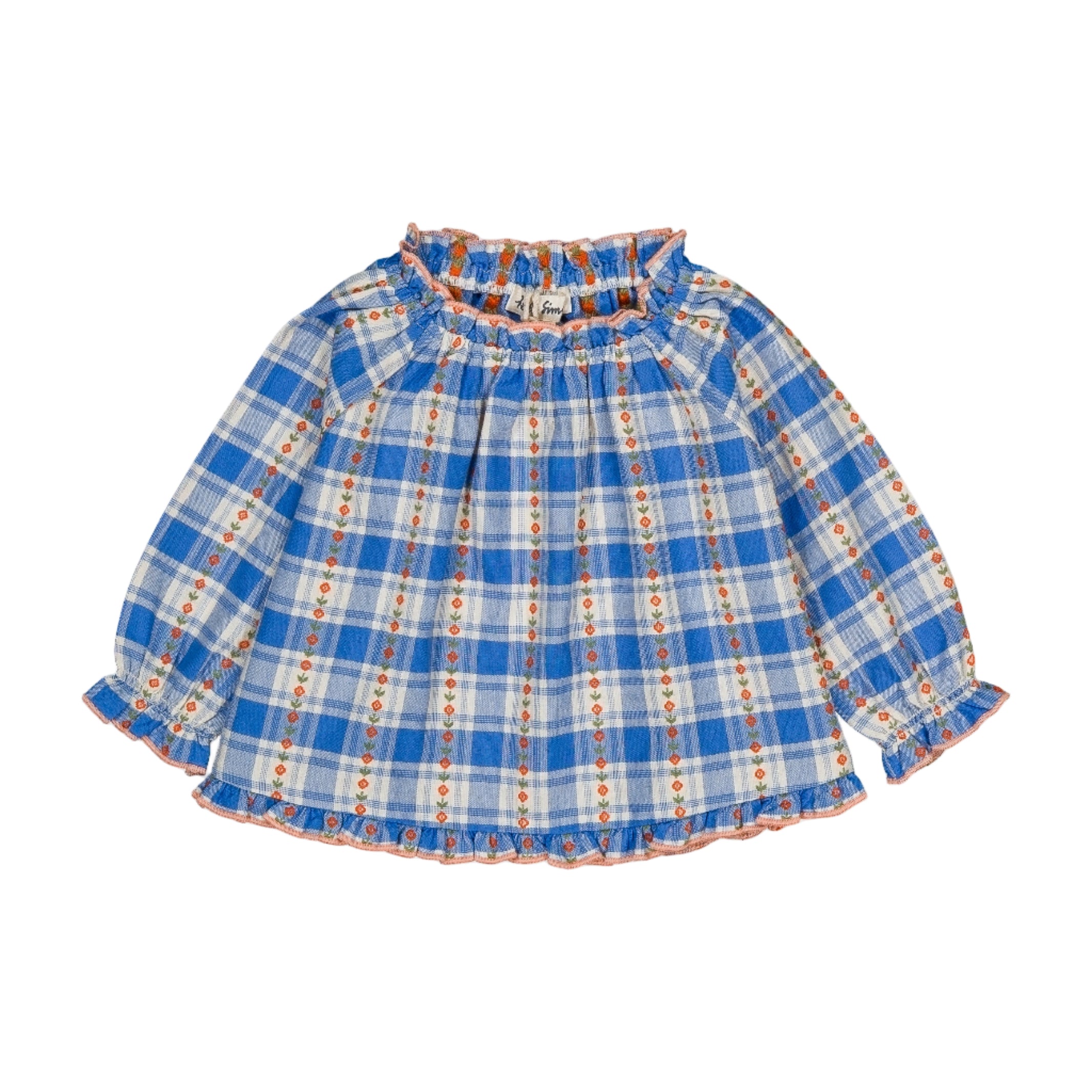 MALINE BABY BLUE CHECK BLOUSE - Little-ish