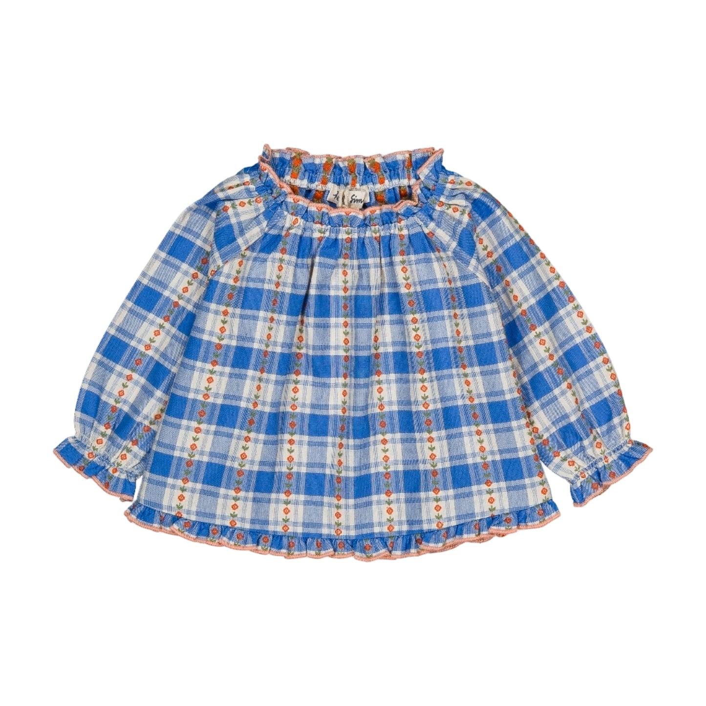 MALINE BABY BLUE CHECK BLOUSE
