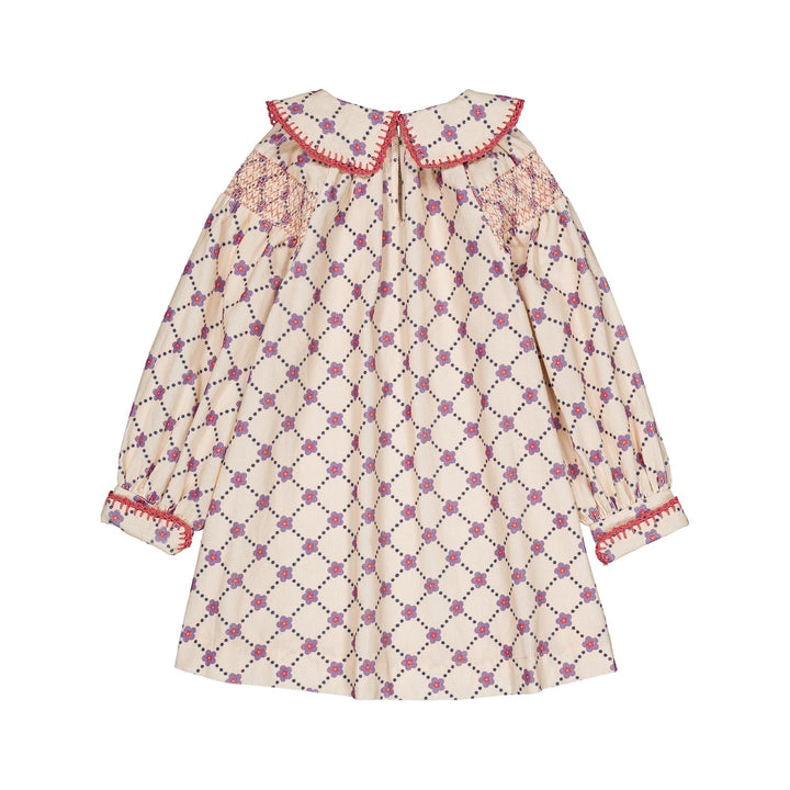 MARTHA FLORAL CHECK GIRLS DRESS
