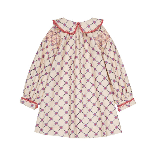MARTHA FLORAL CHECK GIRLS DRESS