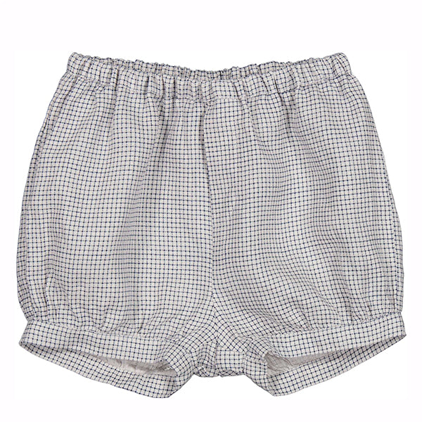 PAVI MINI CHECK LINEN BLOOMER PANT - Little-ish