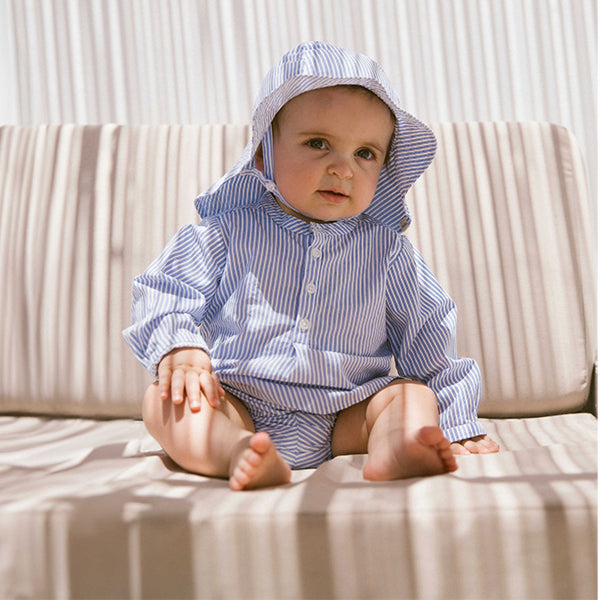PAVA BLUE STRIPE BABY BLOOMERS - Little-ish
