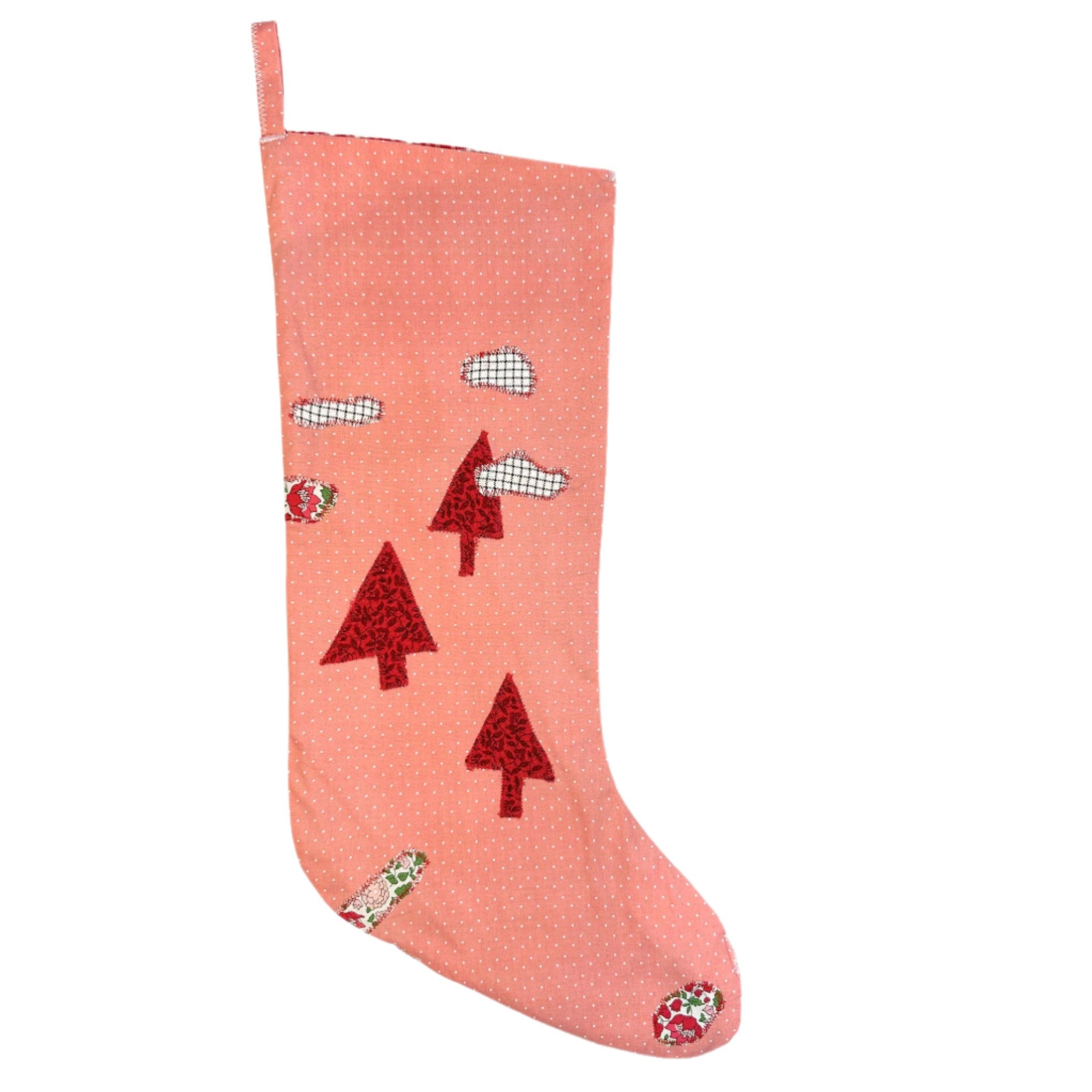 HEIRLOOM CHRISTMAS STOCKING - PINK DOT FOREST - Little-ish