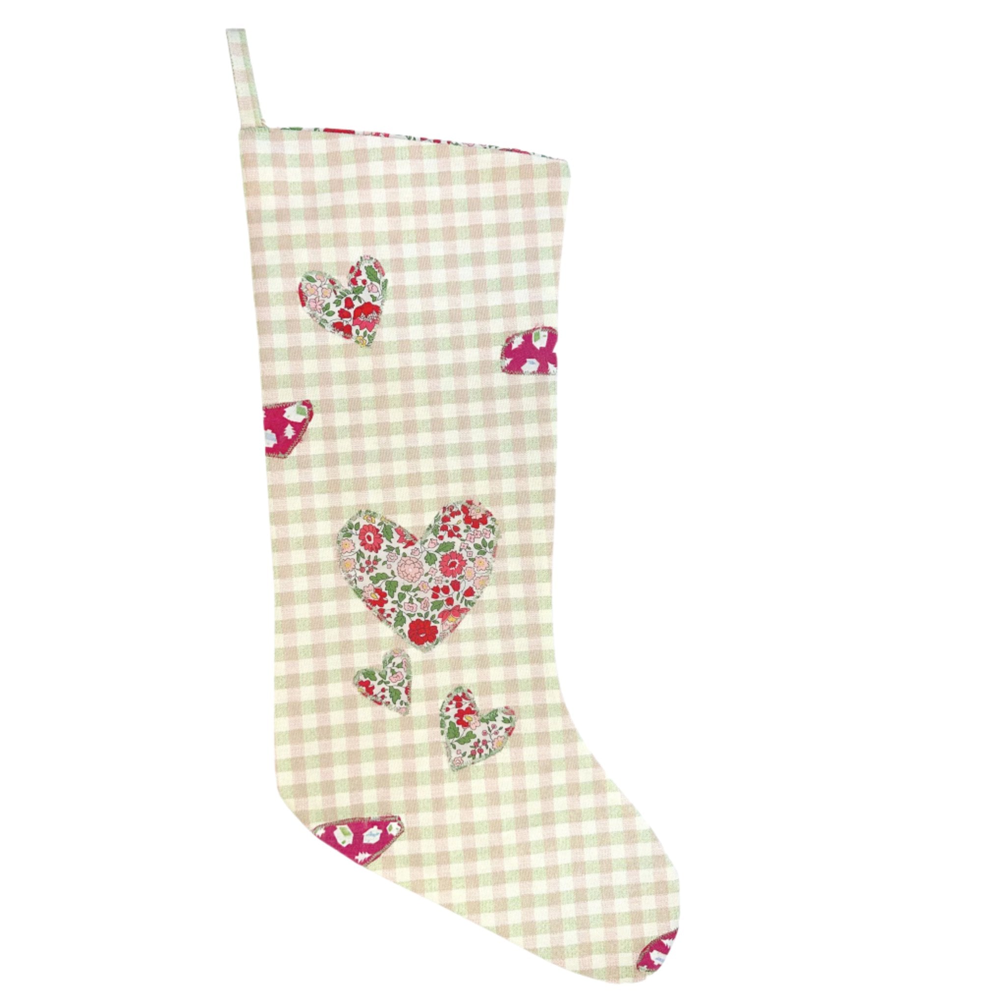 HEIRLOOM CHRISTMAS STOCKING - PLAID LIBERTY 'SIGNS OF LOVE' - Little-ish