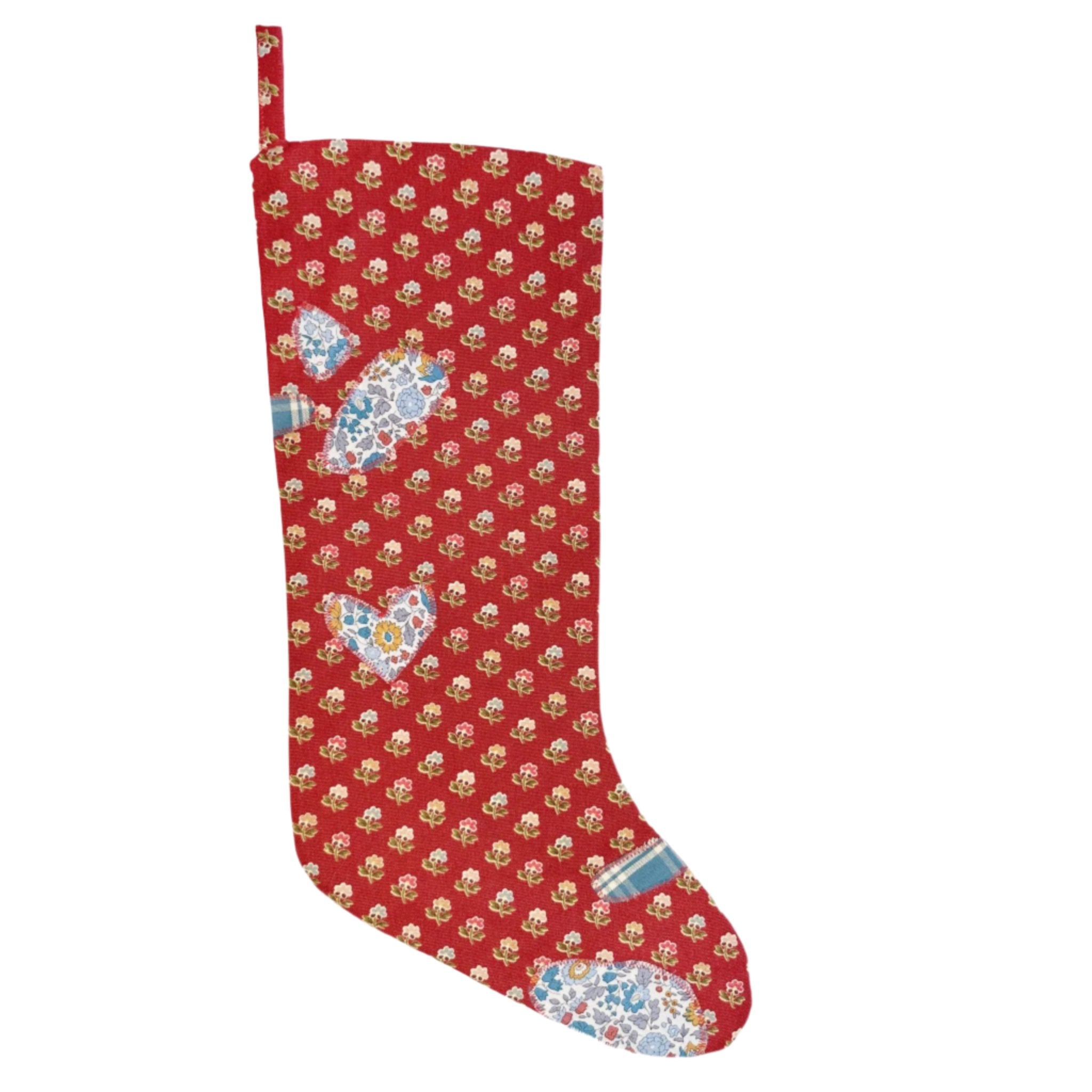HEIRLOOM CHRISTMAS STOCKING - CHRISTMAS REDS & LIBERTY BLUES CALICO - Little-ish