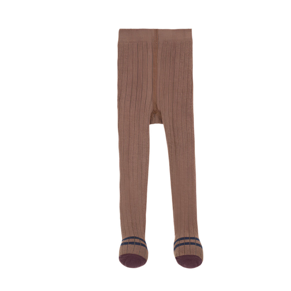 SALLY RIBBED PLAIN TIGHTS - CASTAGNA - Little-ish