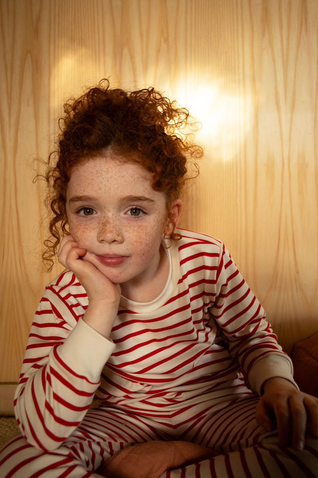 RED & OATMEAL BRETON STRIPE SLEEPSUIT - Little-ish