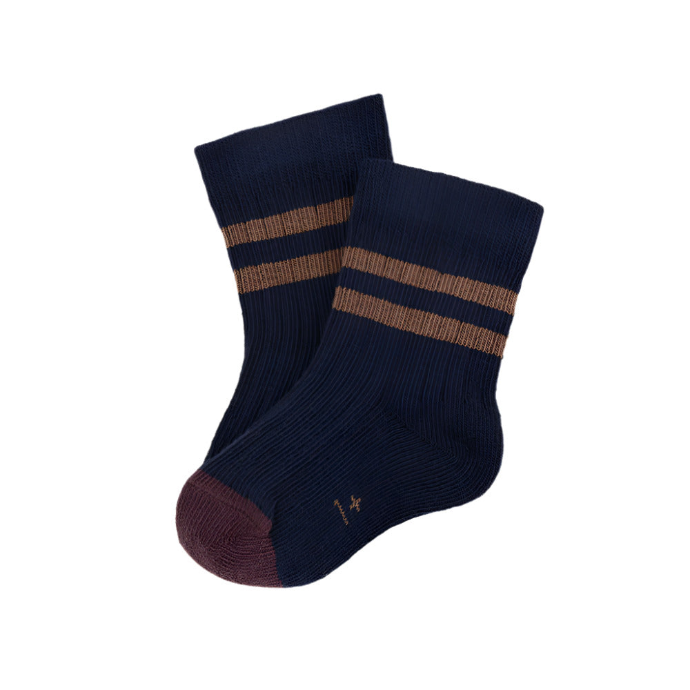 SOREN RIBBED PLAIN SOCKS - DARK BLUE - Little-ish