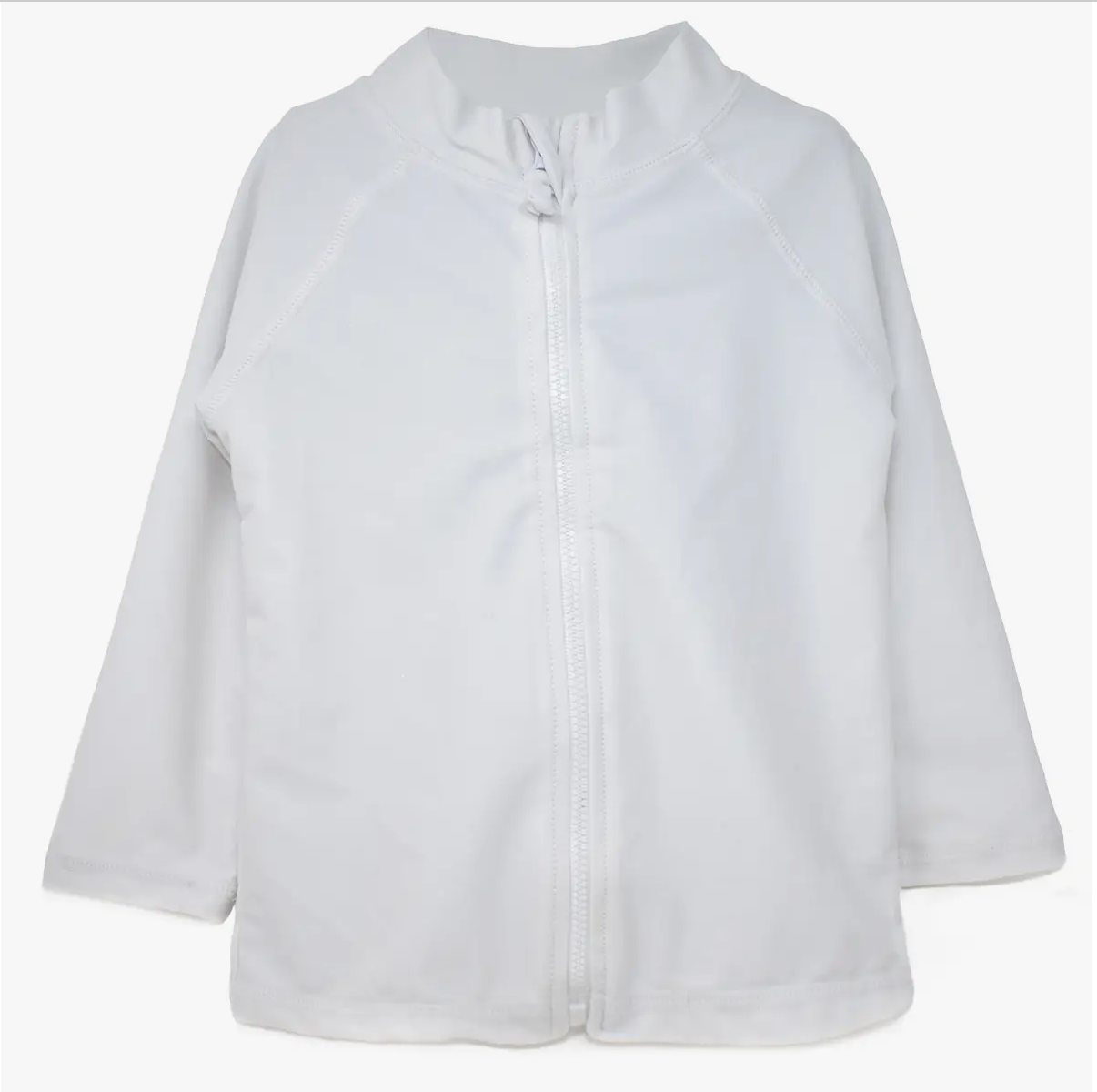 ZIP FRONT WHITE RASHGUARD TOP - Little-ish