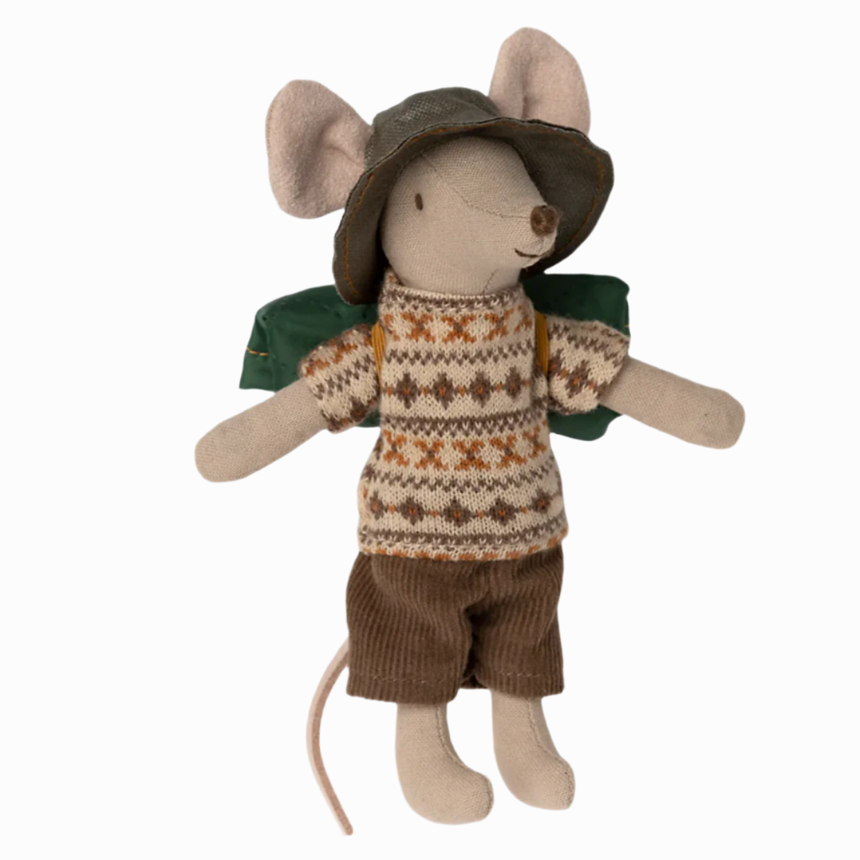 MAILEG HIKER MOUSE, BIG BROTHER (GREEN HAT) - Little-ish