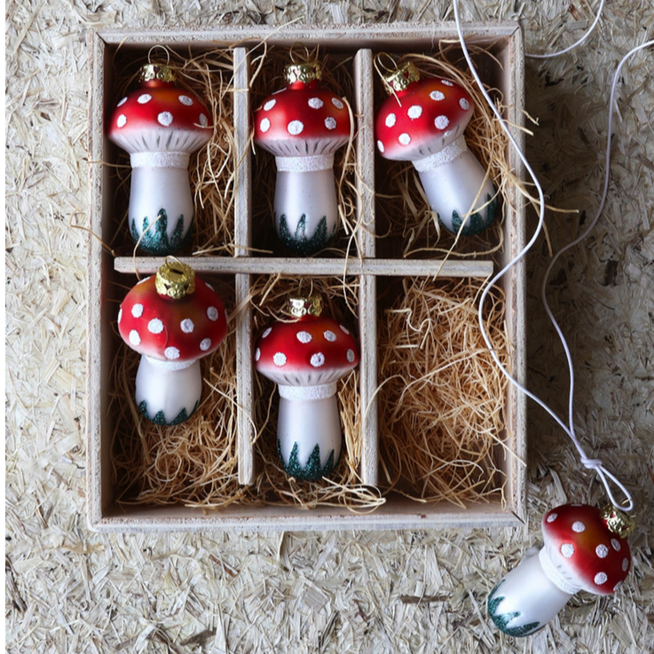 BLACK FOREST TOADSTOOL MUSHROOM ORNAMENT - Little-ish