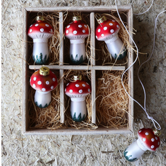 BLACK FOREST TOADSTOOL MUSHROOM ORNAMENT