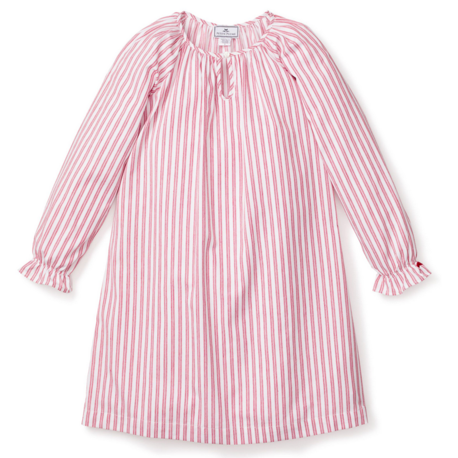 ANTIQUE RED TICKING DELPHINE NIGHTGOWN - Little-ish