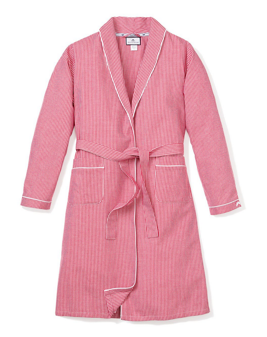 RED MINI GINGHAM FLANNEL ROBE