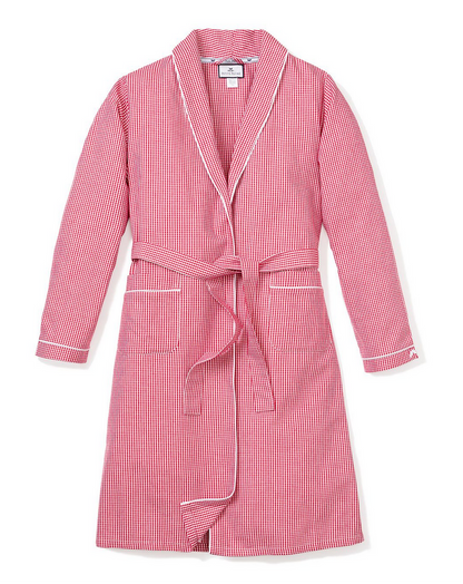 RED MINI GINGHAM FLANNEL ROBE