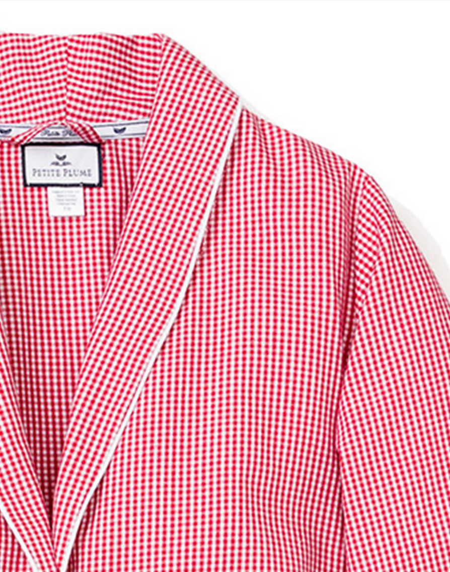 RED MINI GINGHAM FLANNEL ROBE