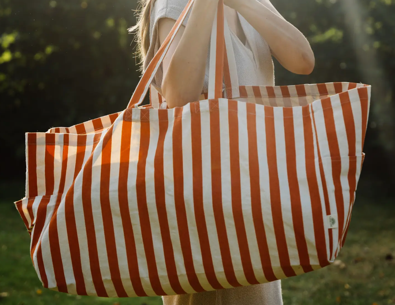 OrGANIC EXTRA LARGE CABANA TOTE BAG - ORANGE - Little-ish