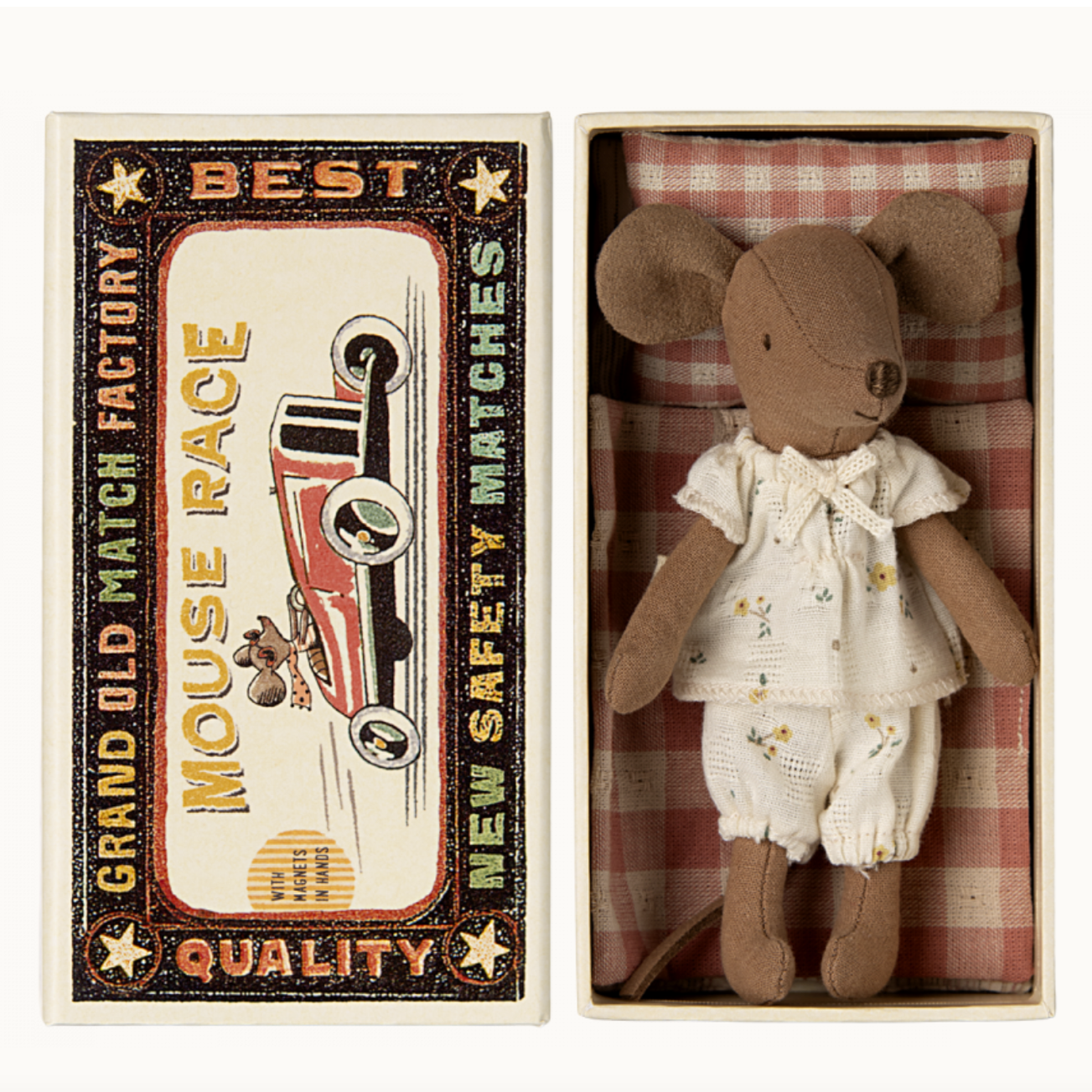 BIG SISTER MOUSE IN MATCHBOX - FLORAL BLOOMERS - Little-ish