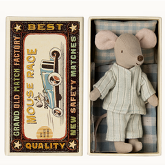BIG BROTHER MOUSE IN MATCHBOX - MINT STRIPES PJS