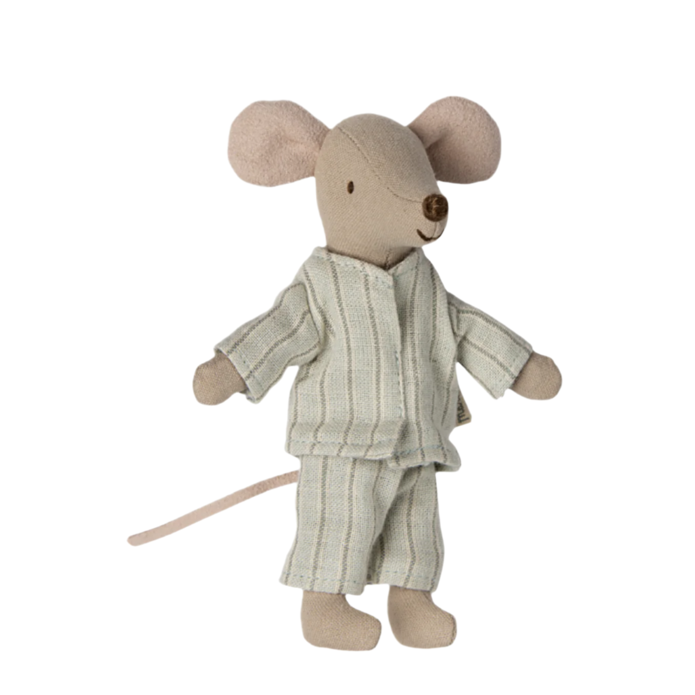BIG BROTHER MOUSE IN MATCHBOX - MINT STRIPES PJS + MAGNETS IN HANDS - Little-ish