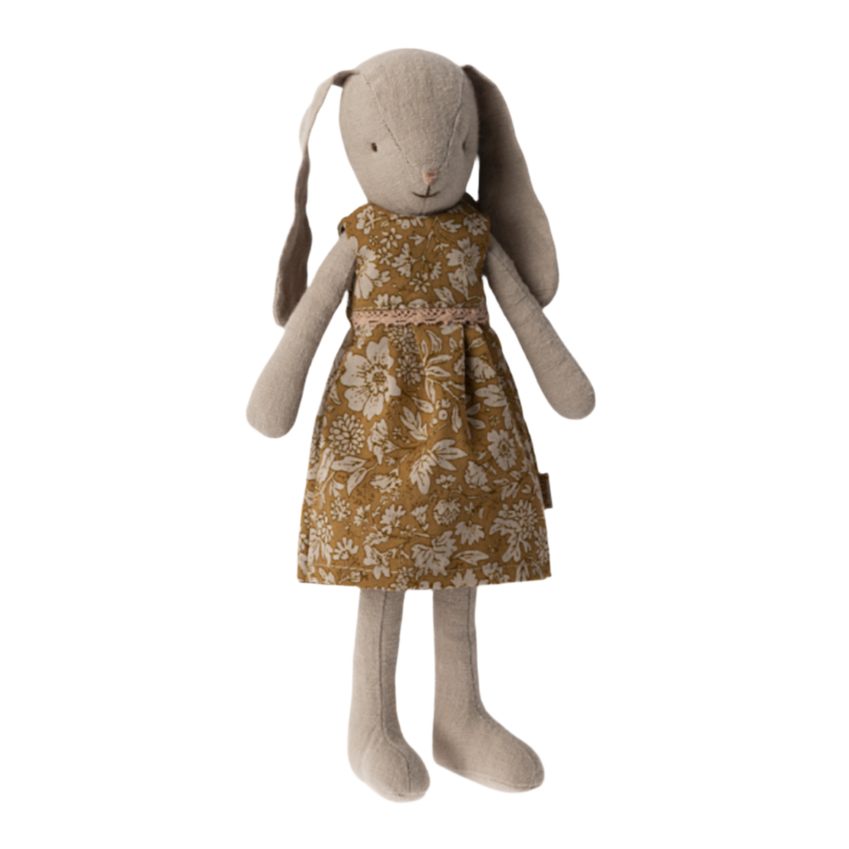 MAILEG BUNNY RABBIT SIZE 2 - OCHRE FLORAL DRESS - Little-ish