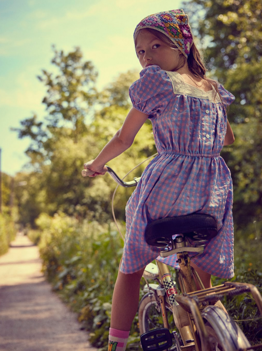 BLUE-PINK CHECK SKIRT - Little-ish