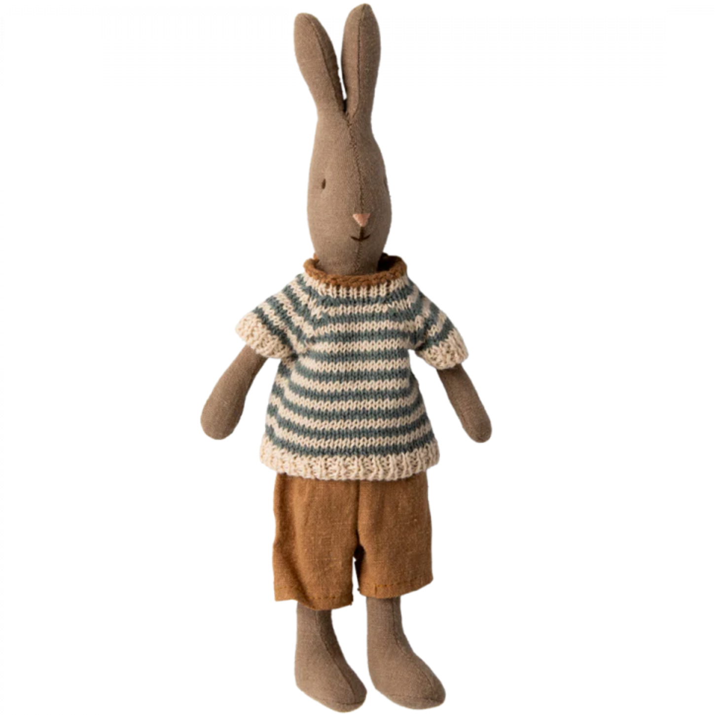 MAILEG RABBIT SIZE 1  - STRIPE SHIRT & BROWN PANT - Little-ish