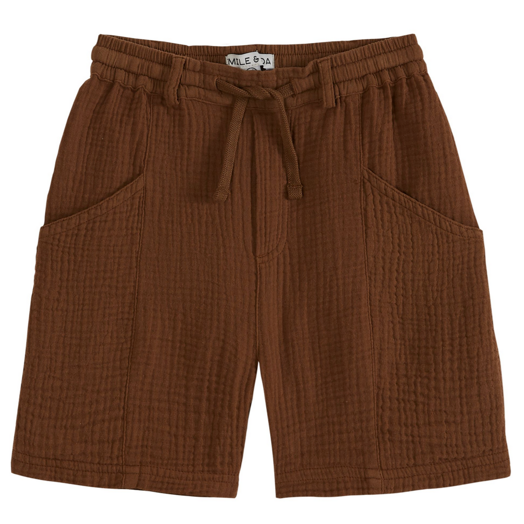 SHORTS COTTON GAUZE SHORTS - COOKIE - Little-ish