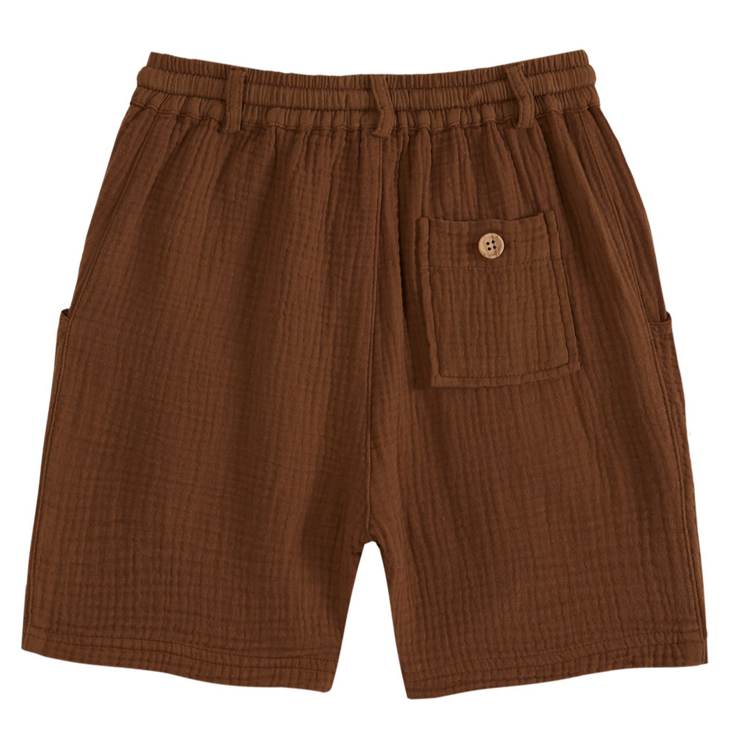 SHORTS COTTON GAUZE SHORTS - COOKIE - Little-ish