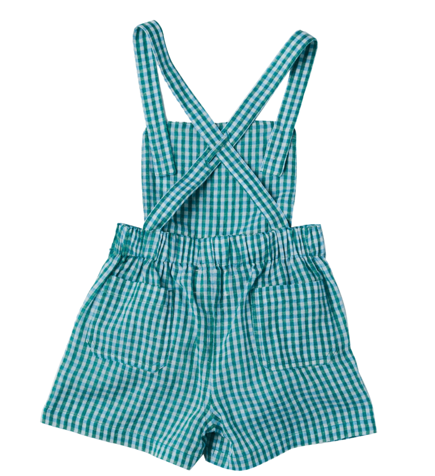 VICHY OVERALL SHORTS - LOUIS BLUE - Little-ish
