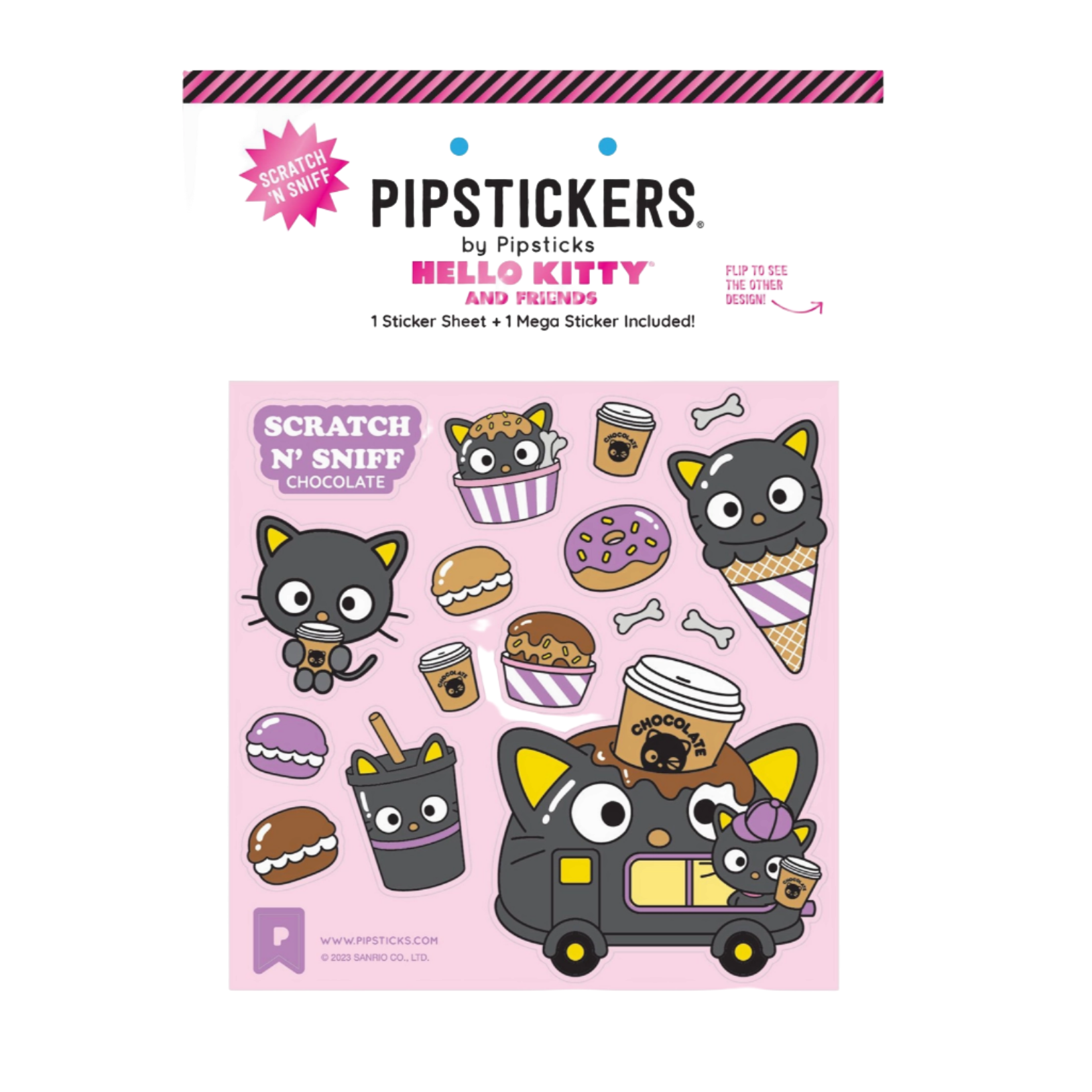 CHOCOCATT CHOCOLATE CHARIOT SCRATCH 'N STIFF STICKER PACK - Little-ish