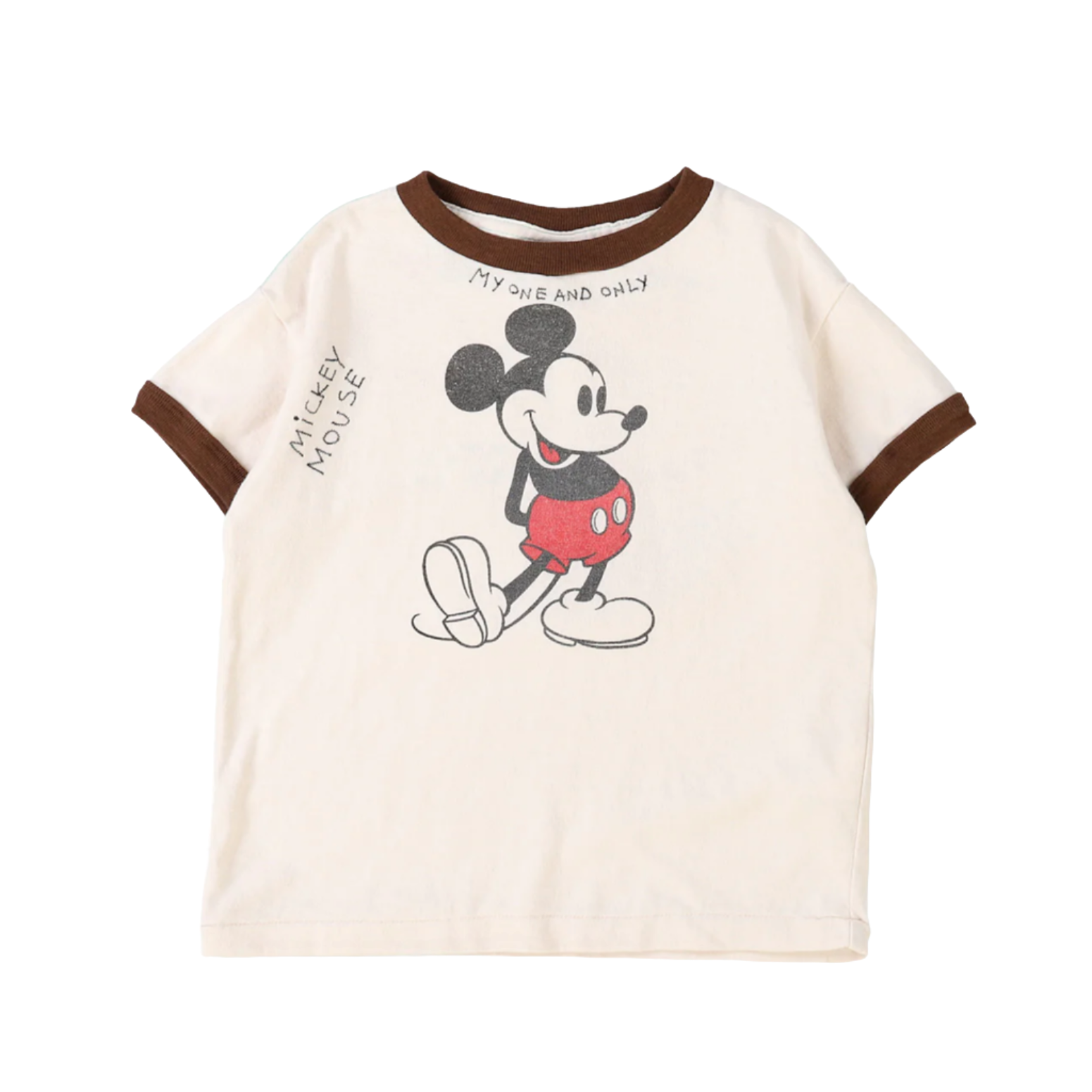 VINTAGE COTTON MICKEY MOUSE SCRIBLING RINGER TEE - Little-ish