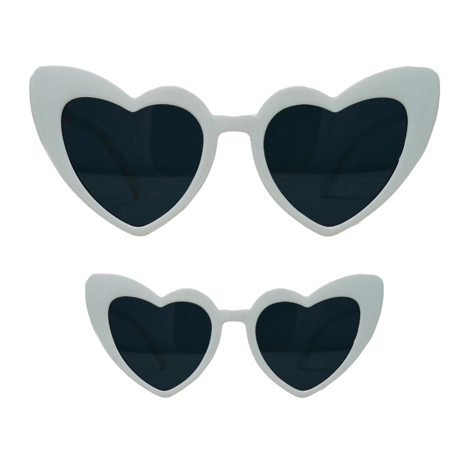 ADULT WHITE HEART SHAPED SUNGLASSES - Little-ish
