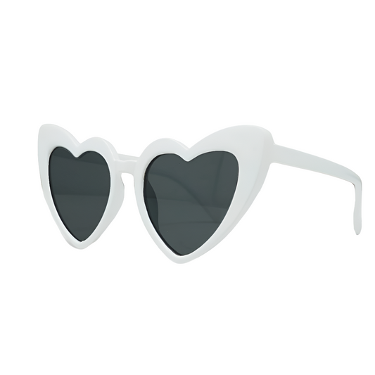 KIDS WHITE HEART SHAPED SUNGLASSES