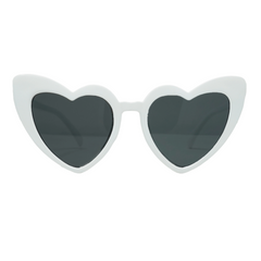 KIDS WHITE HEART SHAPED SUNGLASSES