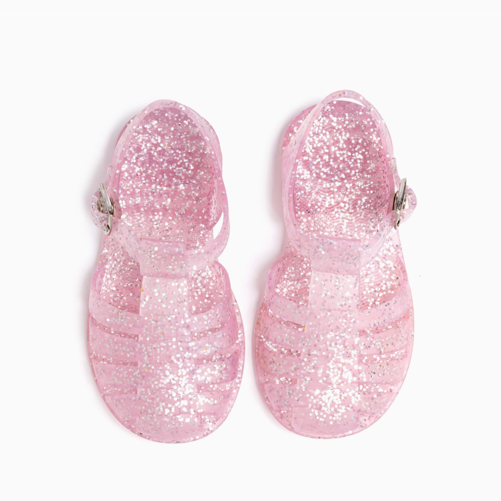 PINK GLITTTER FISHERMAN JELLY SANDALS - Little-ish