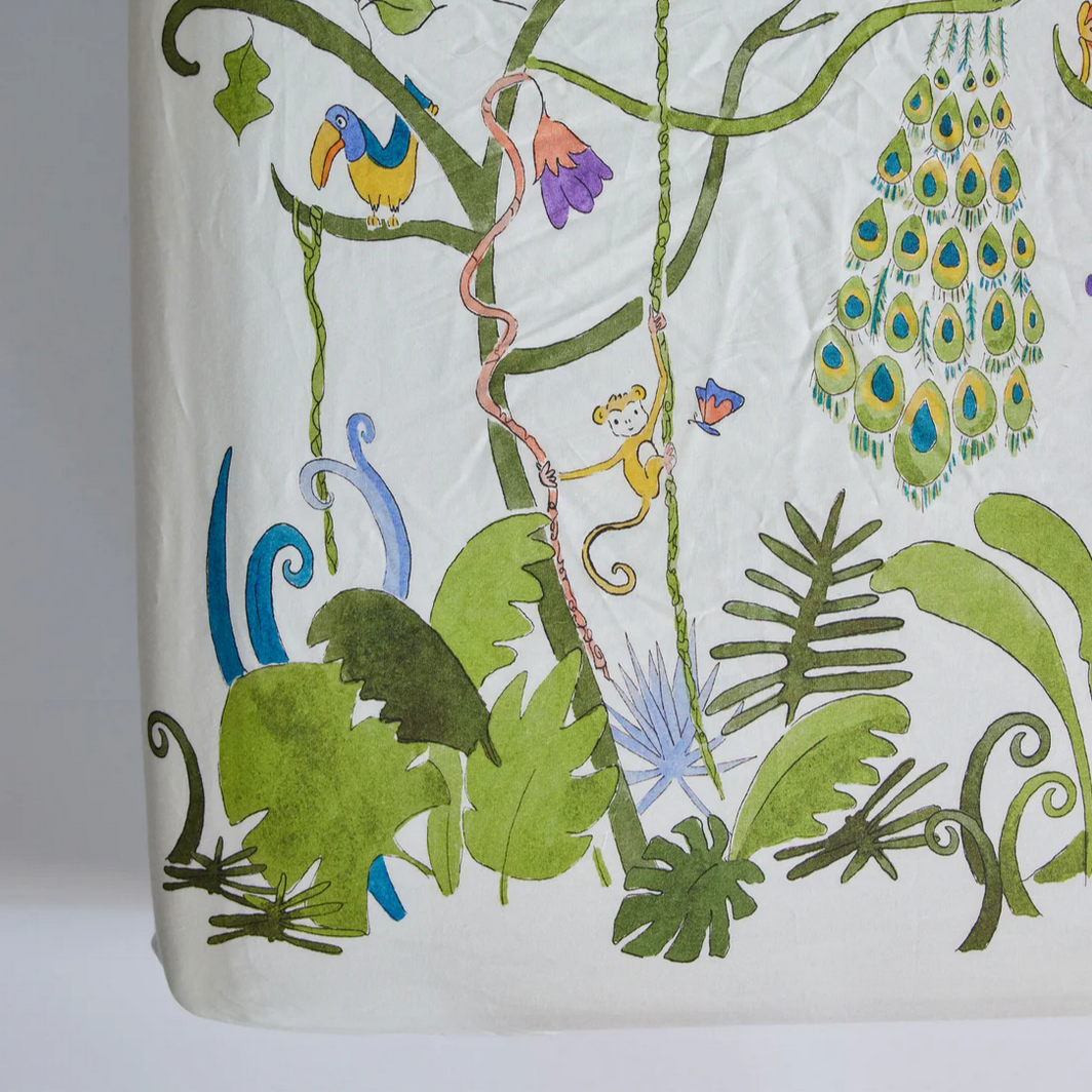 TROPICAL CHINOISERE CRIB SHEET - Little-ish