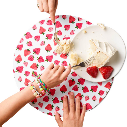 SIL PLACEMAT SET OF 4 - STARS & STRAWBERRIES