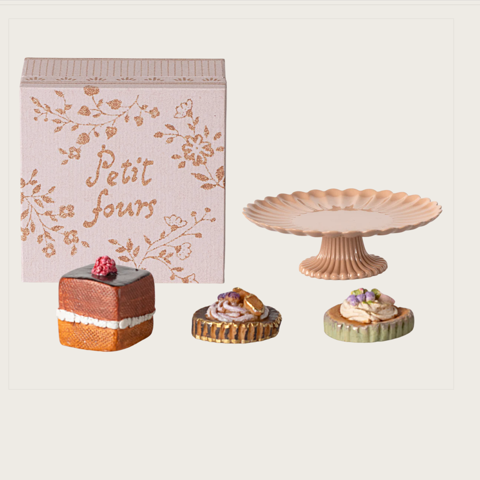 PETIT FOURS CAKES & CAKE STAND, MINI - Little-ish