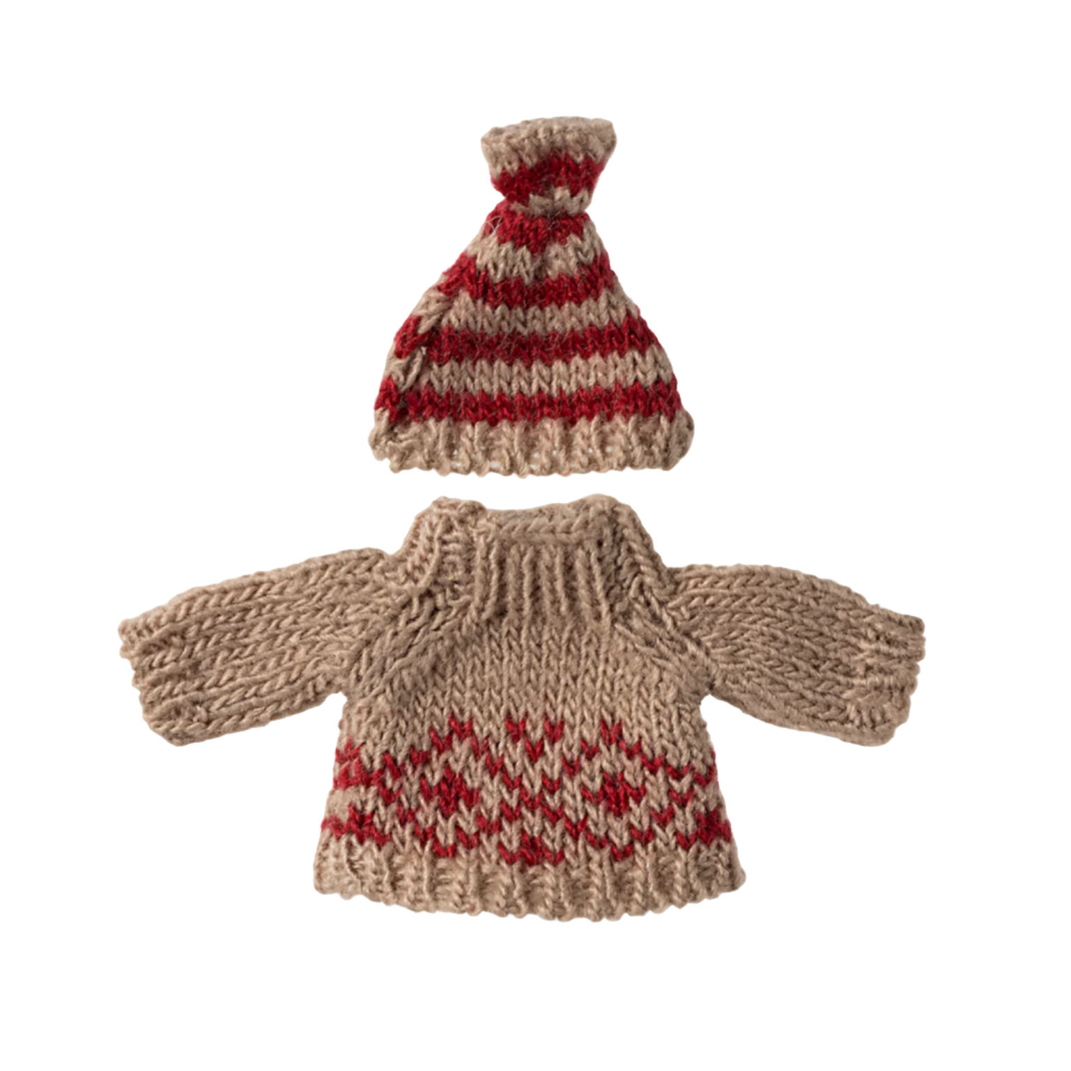 KNITTED SWEATER WITH HAT - MUM MOUSE - Little-ish