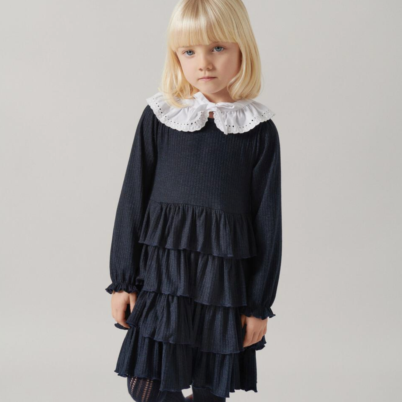 DISAN GLITTER RIB DRESS - Little-ish
